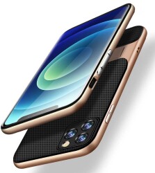 Eiroo Tiger Power iPhone 12 Mini 5.4 inç Standlı Ultra Koruma Rose Gold Silikon Kılıf - 2