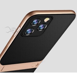 Eiroo Tiger Power iPhone 12 Mini 5.4 inç Standlı Ultra Koruma Rose Gold Silikon Kılıf - 6