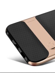 Eiroo Tiger Power iPhone 12 Mini 5.4 inç Standlı Ultra Koruma Rose Gold Silikon Kılıf - 7