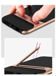 Eiroo Tiger Power iPhone 12 Mini 5.4 inç Standlı Ultra Koruma Rose Gold Silikon Kılıf - 9