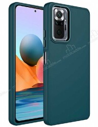 Eiroo Xiaomi Redmi Note 10 Pro Metal Çerçeveli Yeşil Rubber Kılıf - Eiroo