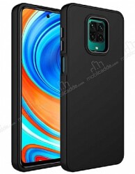 Eiroo Xiaomi Redmi Note 9 Pro Metal Çerçeveli Siyah Rubber Kılıf - Eiroo