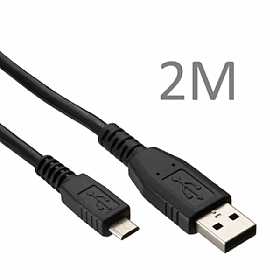 Micro USB Siyah arj Kablosu 2m