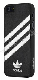 adidas iPhone SE / 5 / 5S Siyah Deri Rubber Klf
