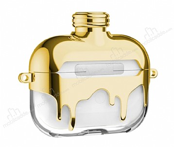 AirPods 3. Nesil Zincirli Askılı Parfüm Gold Silikon Kılıf