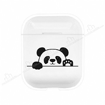 AirPods / AirPods 2 Panda Resimli effaf Rubber Klf