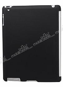 Apple iPad 2 / iPad 3 / iPad 4 Smart Cover Uyumlu Siyah Rubber Klf