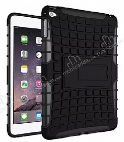 Apple iPad Air 2 Ultra Sper Koruma Standl Siyah Klf