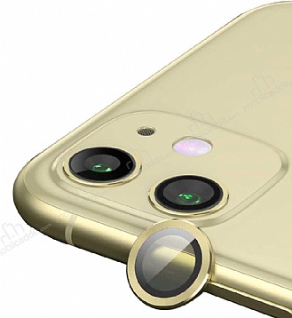 iPhone 12 mini 5.4 in Metal Kenarl Cam Gold Kamera Lensi Koruyucu