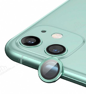 iPhone 12 mini 5.4 in Metal Kenarl Cam Yeil Kamera Lensi Koruyucu