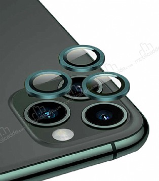 Apple iPhone 12 Pro Max 6.7 in Metal Kenarl Cam Yeil Kamera Lensi Koruyucu