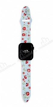 Apple Watch 4 / Watch 5 Krmz Gl Mavi Kordon (40 mm)