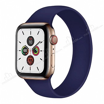 Apple Watch 4 / Watch 5 Solo Loop Lacivert Silikon Kordon 44mm