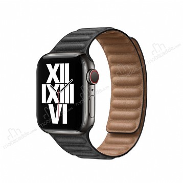 Apple Watch 7 Siyah Deri Kordon 41 mm