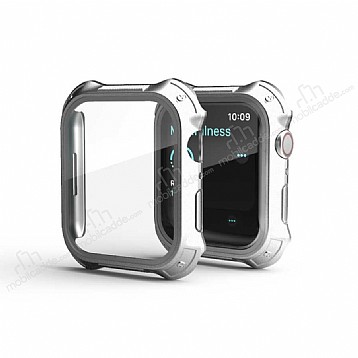 Apple Watch 7 Gard Silver Silikon Klf ve Ekran Koruyucu (41 mm)