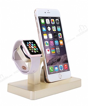 Apple Watch ve iPhone Lightning Masast Gold Dock