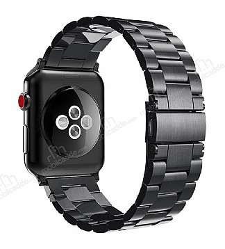 Apple Watch / Watch 2 / Watch 3 Siyah Metal Kordon (38 mm)