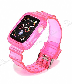 Apple Watch / Watch 2 / Watch 3 effaf Pembe Silikon Kordon (38 mm)
