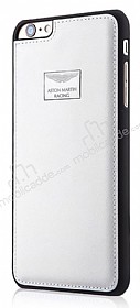 Aston Martin iPhone 6 Plus / 6S Plus Gerek Deri Beyaz Rubber Klf