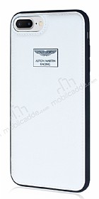 Aston Martin iPhone 7 Plus / 8 Plus Gerek Deri Beyaz Rubber Klf