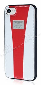Aston Martin Racing iPhone 7 / 8 Gerek Deri Beyaz Rubber Klf