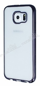 Samsung Galaxy S6 Siyah Kenarl effaf Silikon Klf