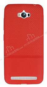 Asus ZenFone Max Ultra nce Noktal Krmz Silikon Klf