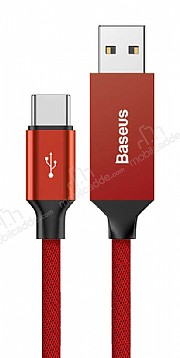 Baseus Artistic Striped Krmz USB Type-C Data Kablosu 5m