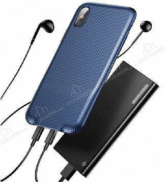 Baseus Audio Case iPhone X / XS ift Lightning Girili Lacivert Rubber Klf