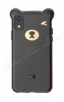 Baseus Bear iPhone XR Siyah Silikon Klf