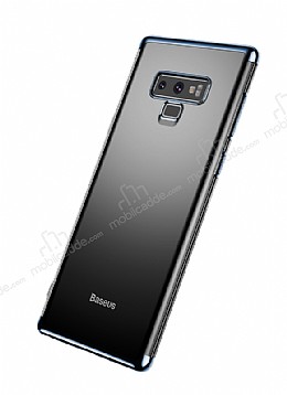 Baseus Glitter Samsung Galaxy Note 9 Lacivert Kenarl Silikon Klf