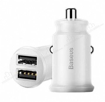 Baseus Grain ift USB Girili Beyaz Ara arj Aleti