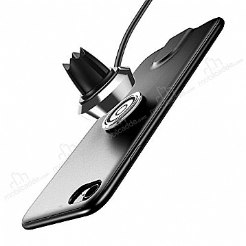 Baseus iPhone 7 / 8 Manyetik arj zellikli Siyah Silikon Klf