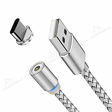 Volta New Insnap USB Type-C Silver Manyetik Data Kablosu 120cm