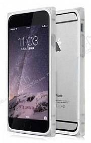 Baseus Rigid Soft iPhone 6 / 6S Silver Metalik Kenarl Silikon Bumper Klf