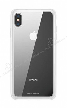 Baseus See-Through iPhone XS Max Beyaz Silikon Kenarl Cam Klf