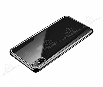 Baseus Shining iPhone XS Max Siyah Kenarl Silikon Klf