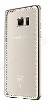 Baseus Shining Samsung Galaxy Note FE Gold Kenarl effaf Silikon Klf