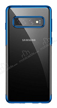 Baseus Shining Samsung Galaxy S10 Mavi Kenarl Silikon Klf
