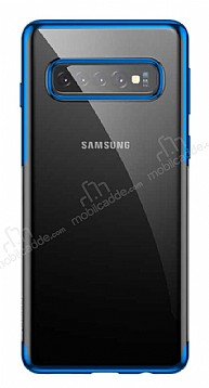 Baseus Shining Samsung Galaxy S10 Plus Mavi Kenarl Silikon Klf