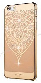 Beckberg iPhone 6 / 6S iek Desenli Tal Gold Rubber Klf