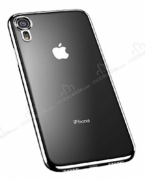 Benks Electroplating iPhone XR Siyah Silikon Klf