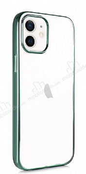 Benks Magic Glitz iPhone 12 / iPhone 12 Pro 6.1 in Koyu Yeil Silikon Klf