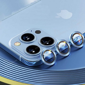 Benks New KR iPhone 13 Pro / 13 Pro Max Mavi Kamera Lens Koruyucu