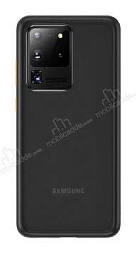 Benks Samsung Galaxy S20 Ultra Smooth Drop Siyah Silikon Klf