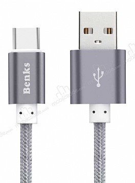 Benks USB Type-C Silver Data Kablosu 1m