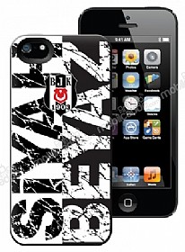 Beikta iPhone SE / 5 / 5S Siyah Beyaz Lisansl Rubber Klf