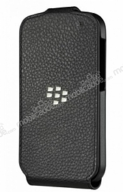 BlackBerry Q10 Flip Shell Orjinal Siyah Deri Klf