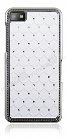 BlackBerry Z10 Ekose Tal Beyaz Sert Rubber Klf