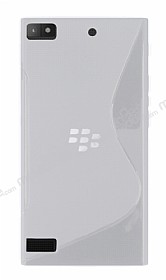 BlackBerry Z3 Desenli effaf Beyaz Silikon Klf